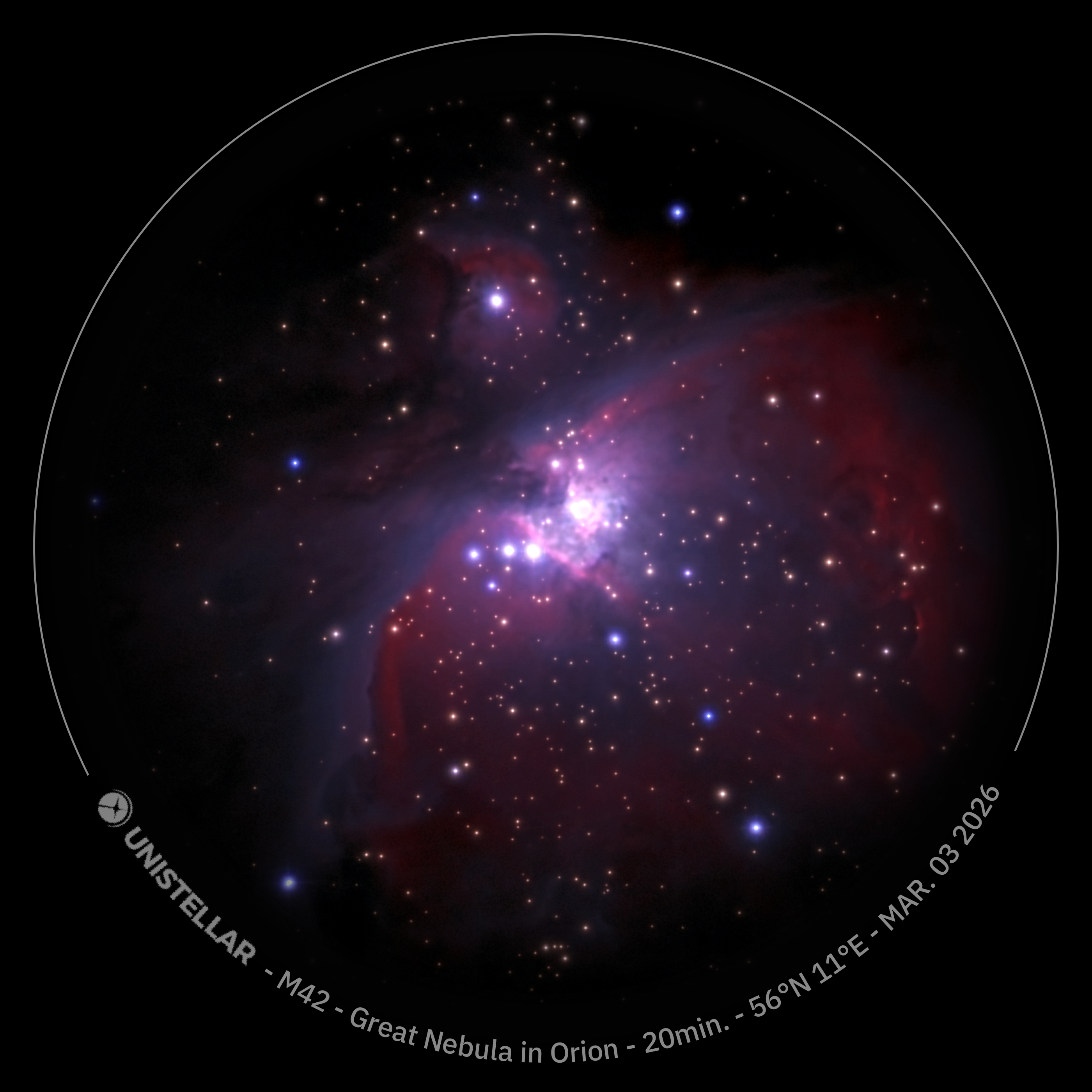 M42 Orion-tågen med længere eksponering