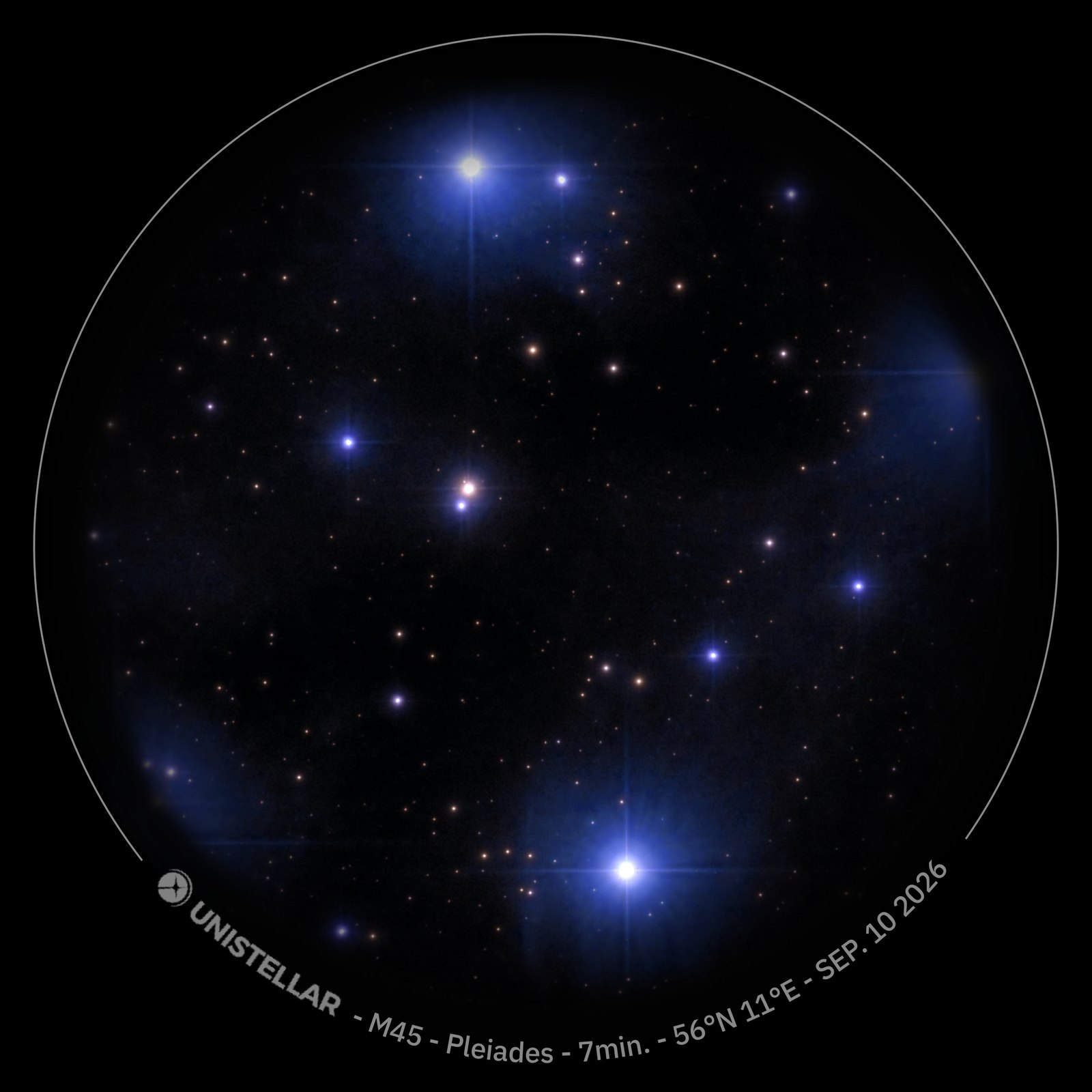 M45 Pleiaderne, vidvinkel