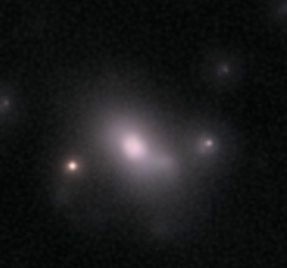 Tæt udsnit af NGC 4889 og naboerne